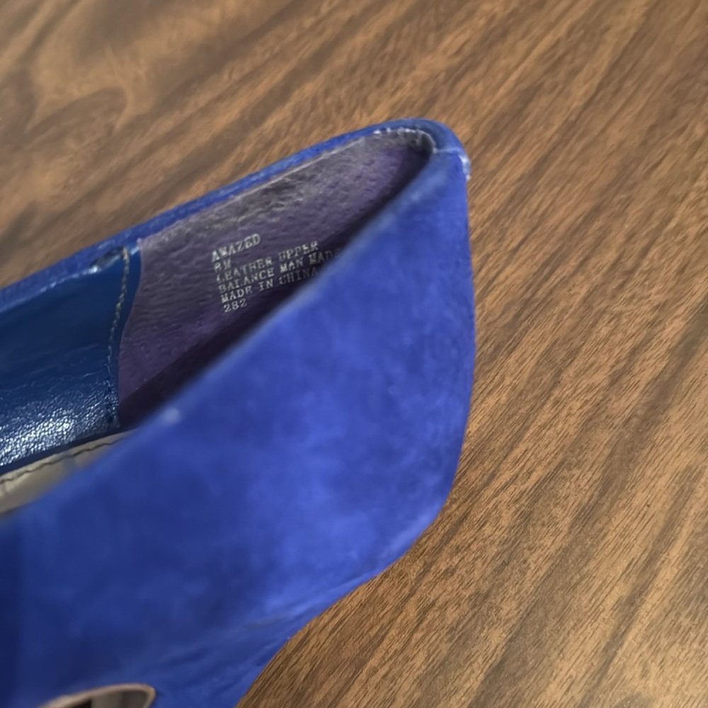 Steve Madden Amazed Royal Blue Suede Peeptoe Heels - Picture 11 of 11